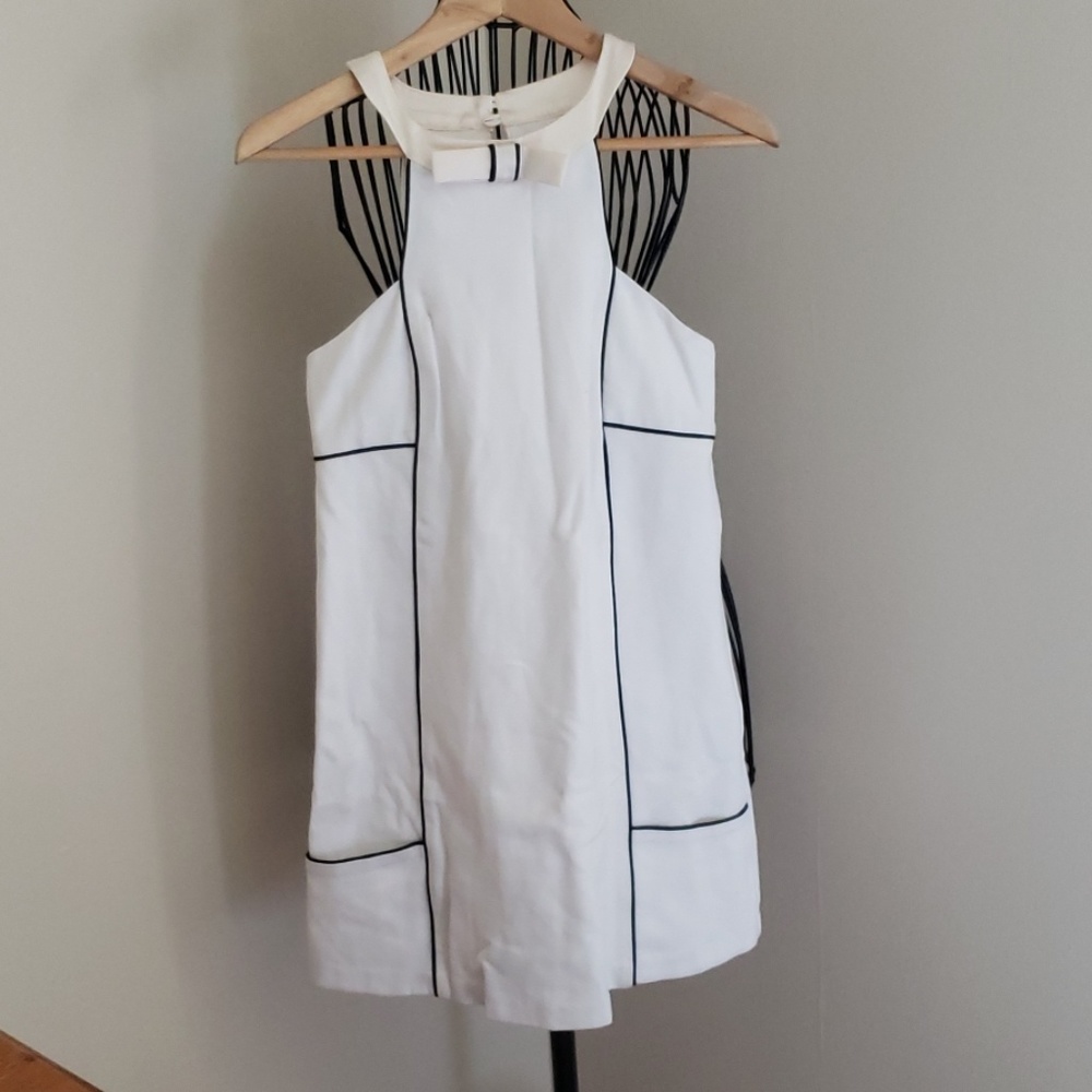NWT BEBE Mod White Mini Tuxedo dress Small